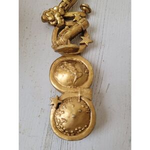 Golden 2000 star rocker flag globe ornament Xmas decor